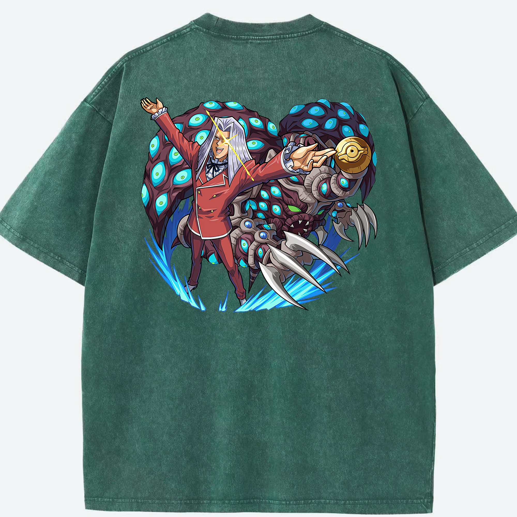 （画像用） 遊☆戯☆王 Yu-Gi-Oh! 綿100% ヴィンテージ風 半袖Tシャツ（背面プリント）